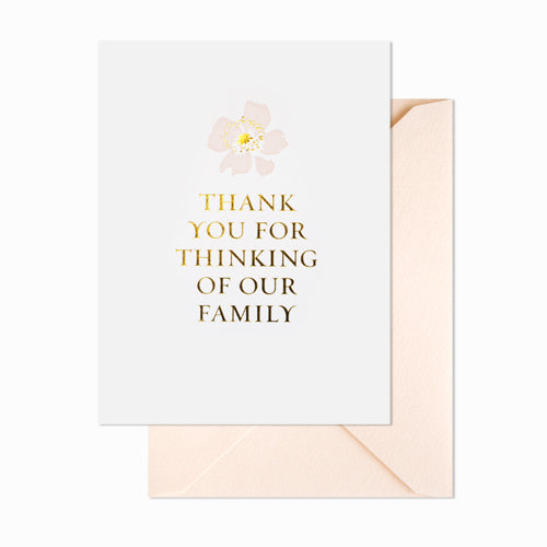 Thank You for Thinking of Our Family Card