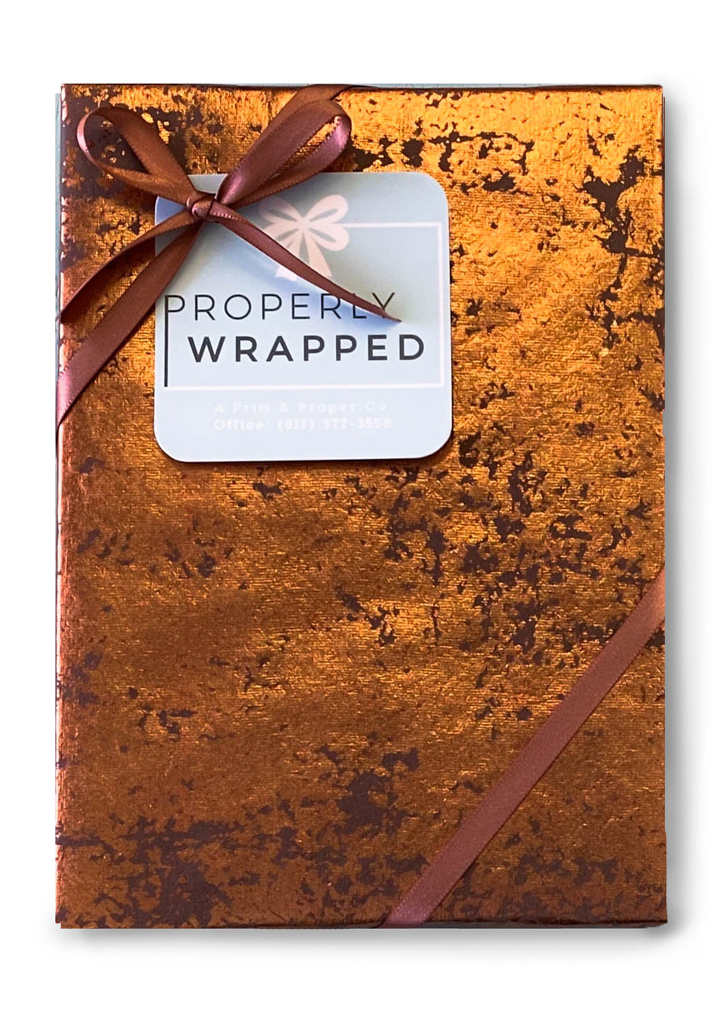 Copper Foiled Crush on Brown Gift Wrapping Roll